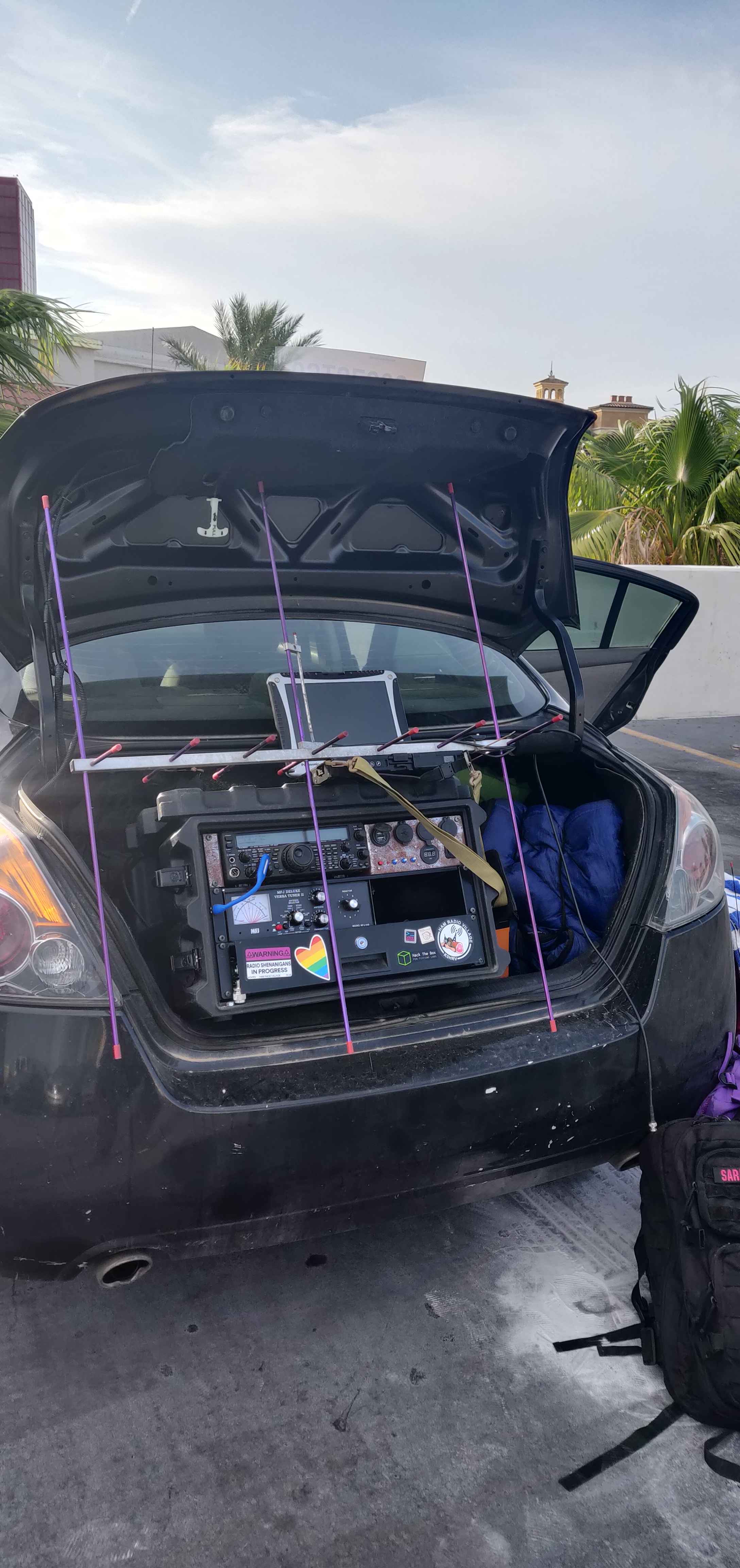 A car with a ISS setup.